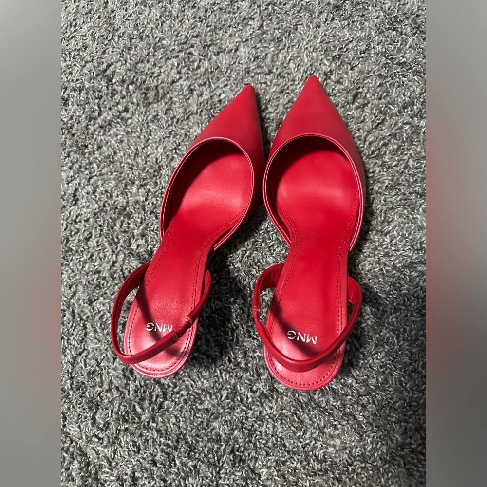Mango Slingback Heels (Red)